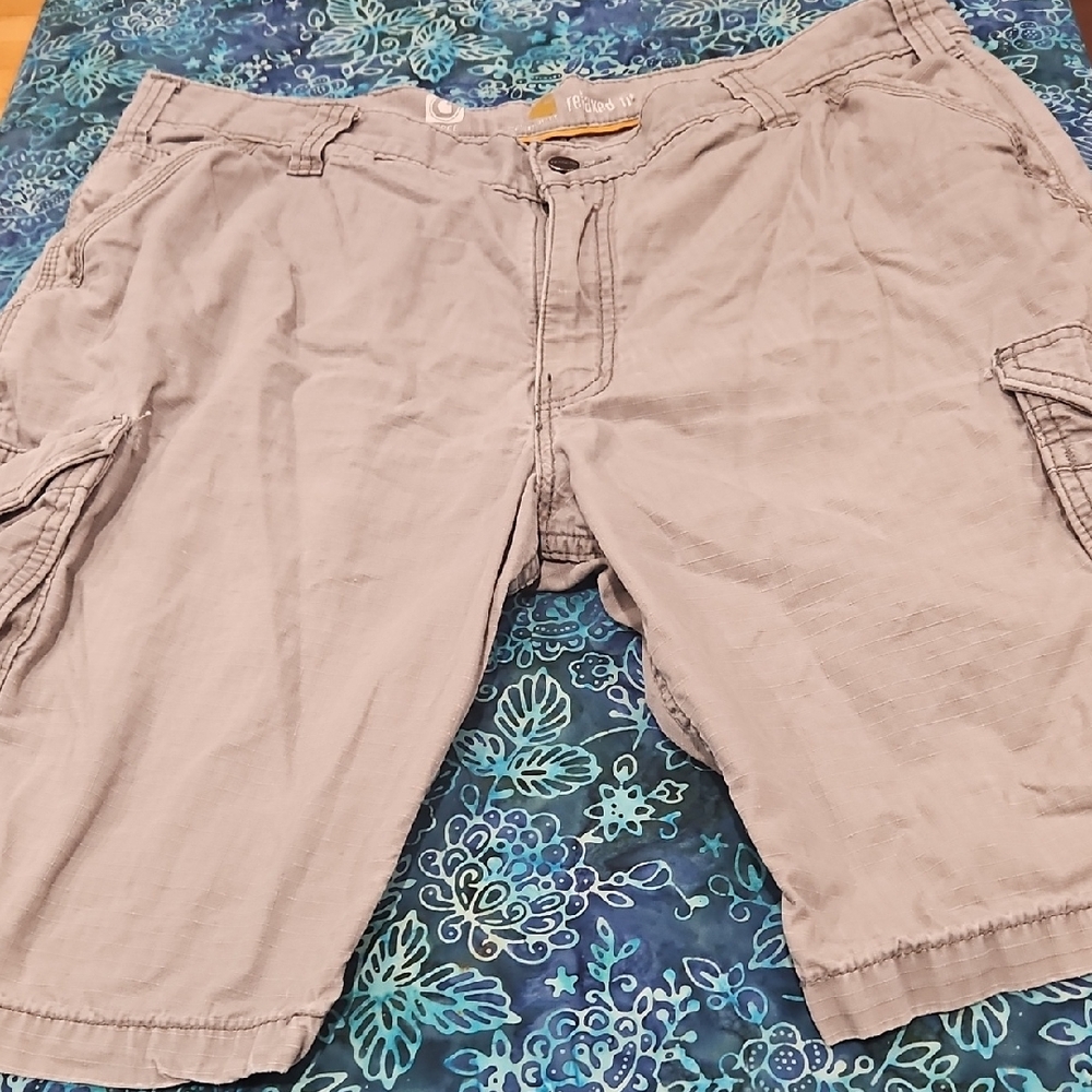 Carhartt Gray Cargo Shorts Durable Cotton Blend